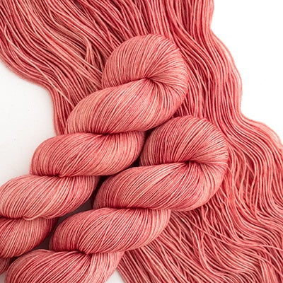 Coral Peach Hand-Dyed Fingering Wool