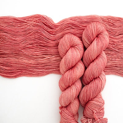 Coral Peach Hand-Dyed Fingering Wool