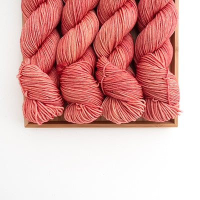 Coral Peach Hand-Dyed Worsted Wool